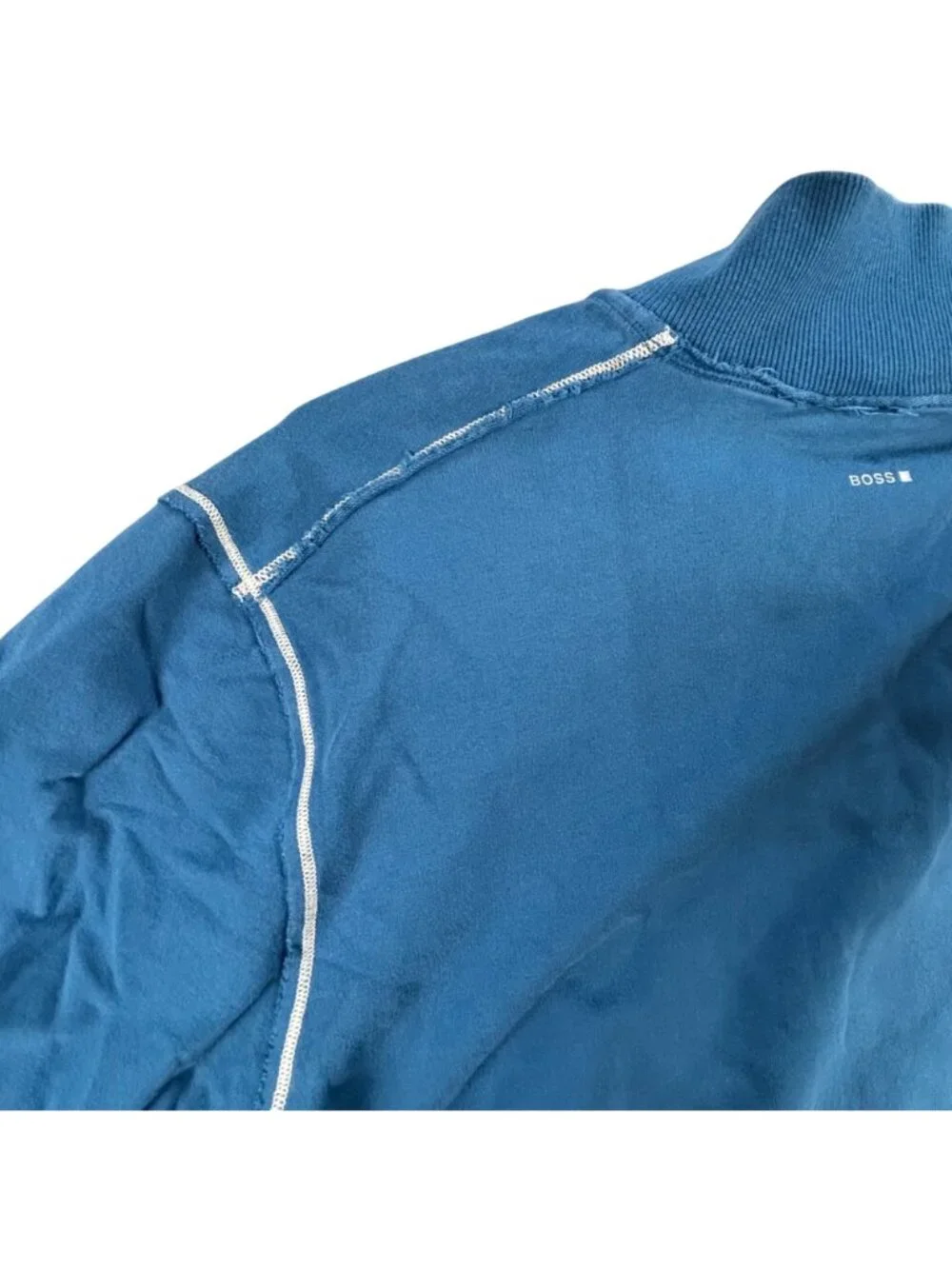 Hugo Boss 1/4 Zip Pullover Mens M Blue Long Sleeve Preppy Casual Contrast Stitch